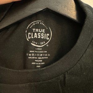 True Classic Mens Black Crew Neck Tee